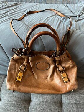 Chloé Tan Leather Satchel Paraty Style Shoulder Bag Large